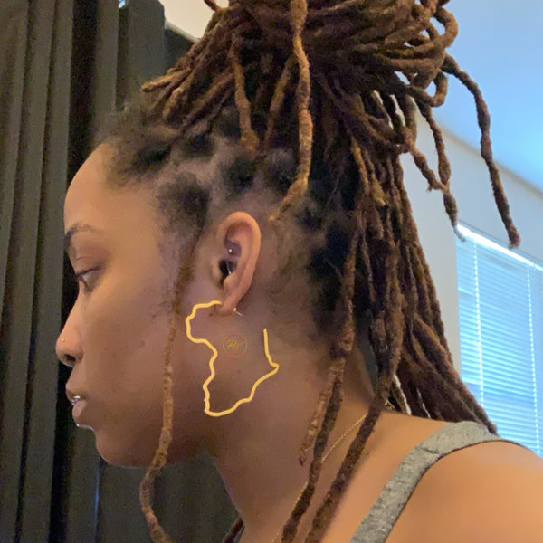 Roots Small | Small Africa Outline Hoop Earrings