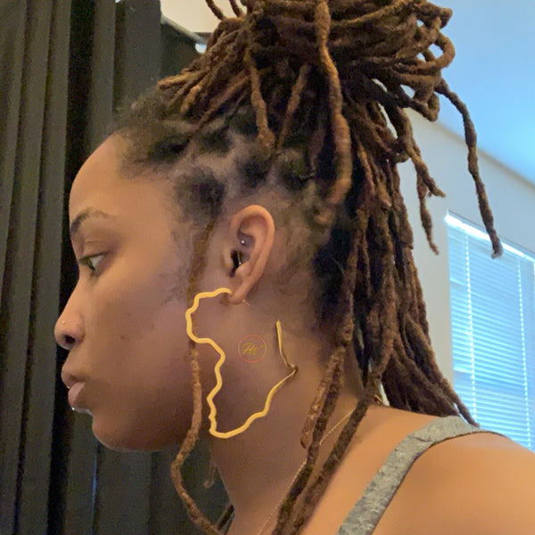 Roots Medium | Medium Africa Outline Hoop Earrings