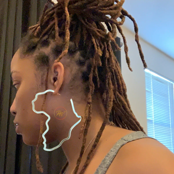 Roots Large | Large Africa Outline Hoop Earrings