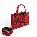 Uzi 21 | Red Tiger Stripe | Mini Ankara Tote Bag