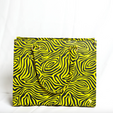 Uzi 33 | Yellow Wood Stripe | Medium Ankara Tote Bag