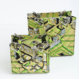 Wiz 17 | Gold with Lime Green Geometrics | Micro Quilted Ankara Tote Bag