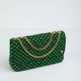 Damini 31 | Green Fishscale | Medium Ankara Quarter Flap Bag