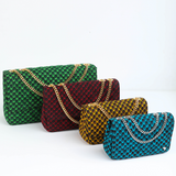 Damini 24 | Mustard Yelllow Fishscale | Small Ankara Quarter Flap Bag