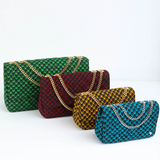 Damini 41 | Mustard Yellow Fishscale | Large Ankara Quarter Flap Bag
