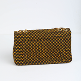 Damini 41 | Mustard Yellow Fishscale | Large Ankara Quarter Flap Bag
