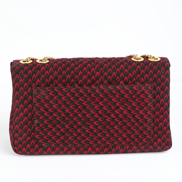 Damini 41 | Red Fishscale | Large Ankara Quarter Flap Bag