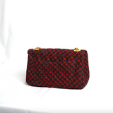 Damini 24 | Red Fishscale | Small Ankara Quarter Flap Bag