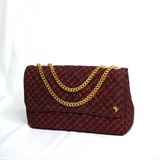 Damini 31 | Red Fishscale | Medium Ankara Quarter Flap Bag