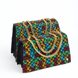 Obie 29 | Mixed Fishscale | Medium Woven Ankara Maximalist Bag