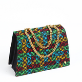 Obie 29 | Mixed Fishscale | Medium Woven Ankara Maximalist Bag
