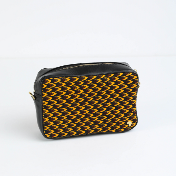 Chidi 23 | Mustard Yellow Fishscale | Unisex Ankara Camera Bag