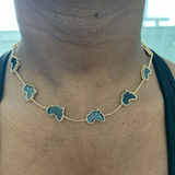 Adaku Macro X | Black Pearl | 10 Motif Africa Choker Necklace