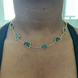 Adaku Macro X | Black Pearl | 10 Motif Africa Choker Necklace
