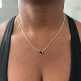 Adaku Micro I | Black Pearl Metal | Mini Africa Necklace