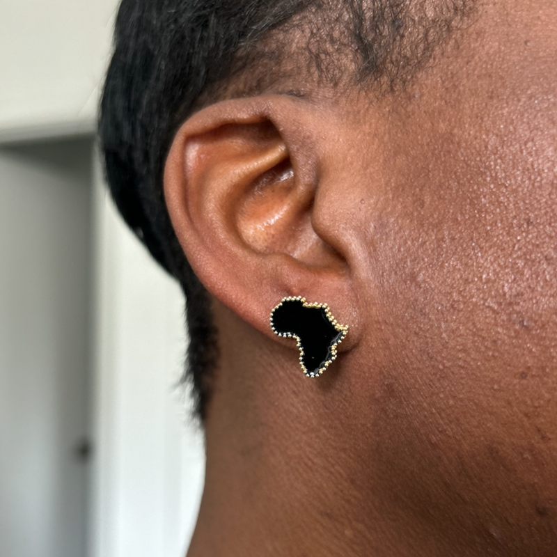 Adaku Macro I | Black Pearl | Africa Stud Earrings
