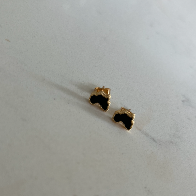 Adaku Micro I | Black Pearl | Mini Africa Stud Earrings