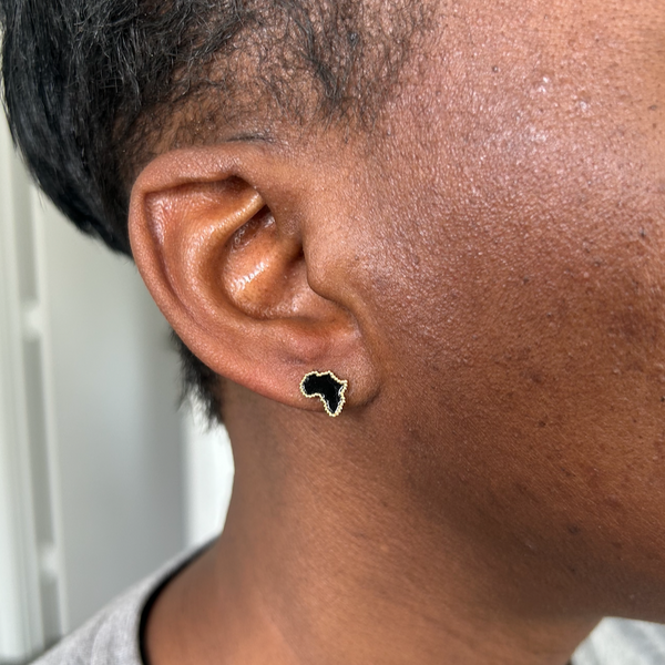 Adaku Micro I | Black Pearl | Mini Africa Stud Earrings