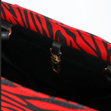 Uzi 33 | Red Tiger Stripe | Medium Ankara Tote Bag