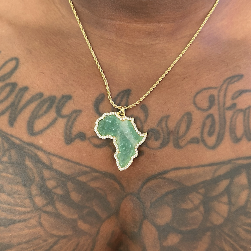 Ulo Jade | Large Africa Pendant Necklace