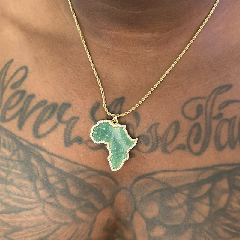 Ulo Jade | Large Africa Pendant Necklace