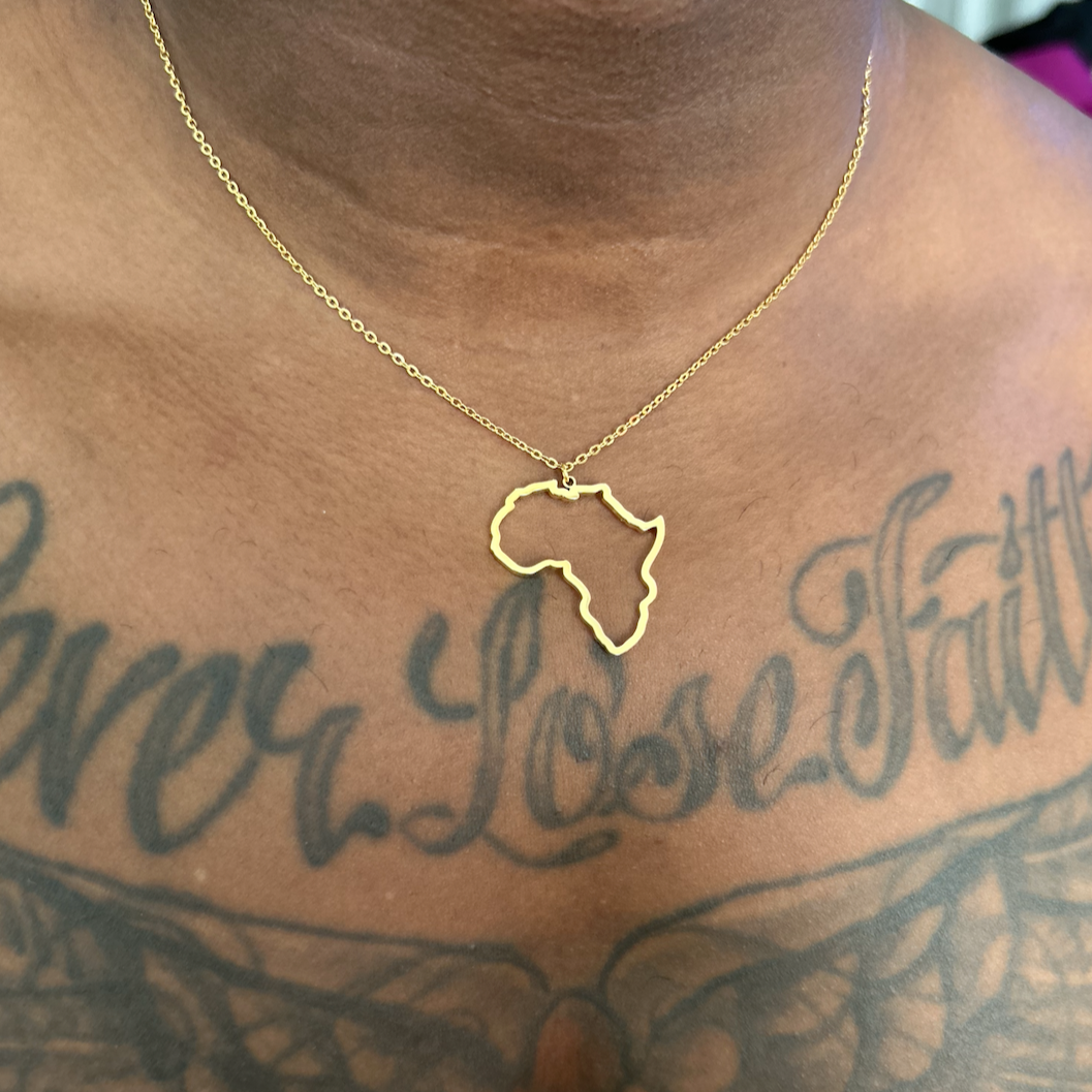 Ulo Trace Large | Africa Outline Pendant Necklace