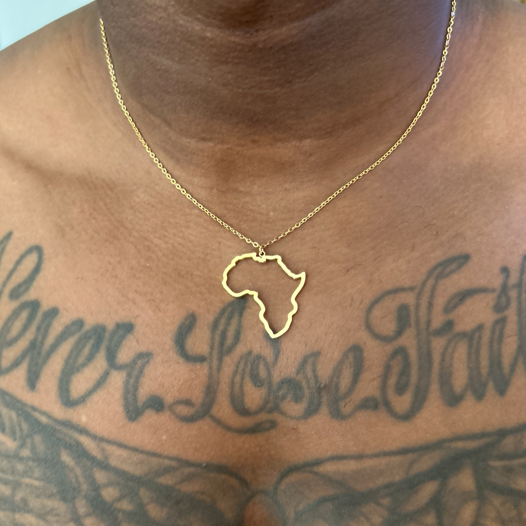 Ulo Trace Large | Africa Outline Pendant Necklace