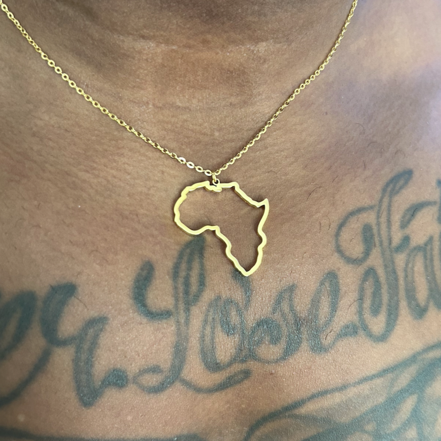 Ulo Trace Large | Africa Outline Pendant Necklace