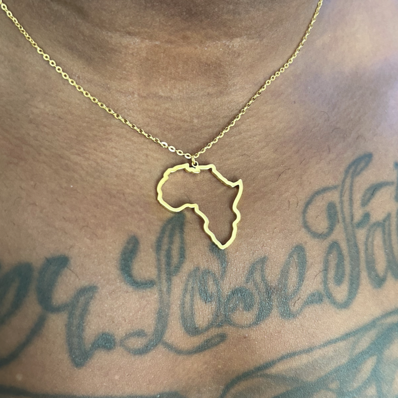 Ulo Trace Large | Africa Outline Pendant Necklace